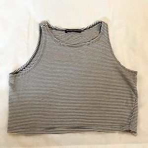 Brandy Melville High Neck Striped Tanktop